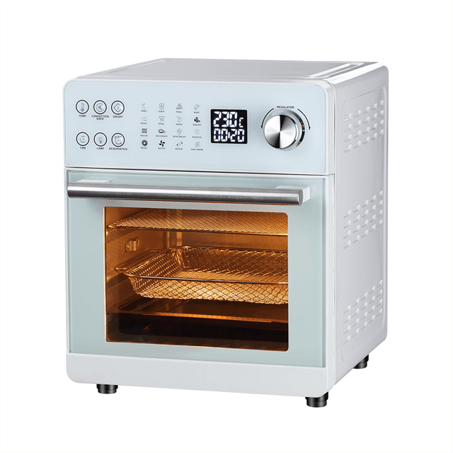 Horno freidora de aire blanco con control fácil de usar de doble vidrio